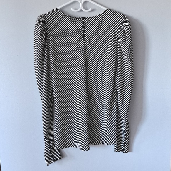 NWOT Black and White Striped Blouse - Picture 8 of 9